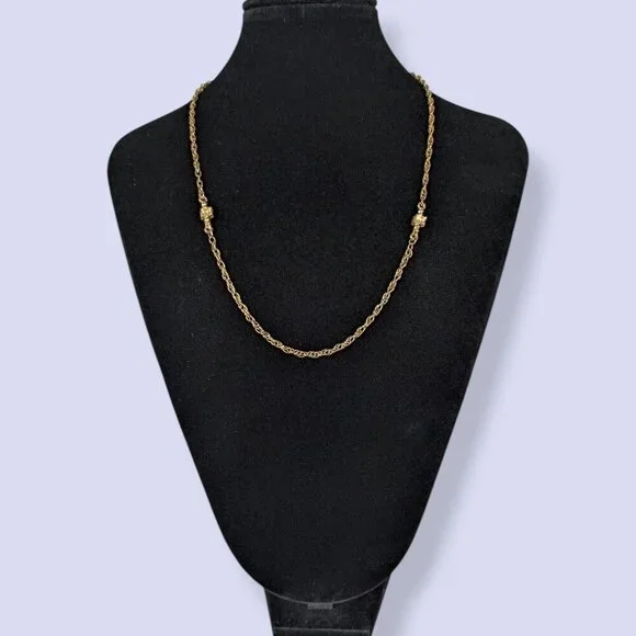 V. Block-Accented Rope Chain Necklace - Picture 2 of 5